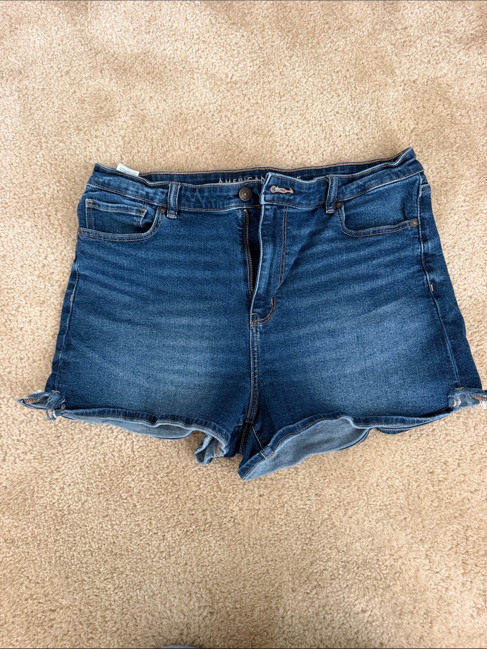 American Eagle Outfitters Dark Blue Denim High-Rise Women's Shorts